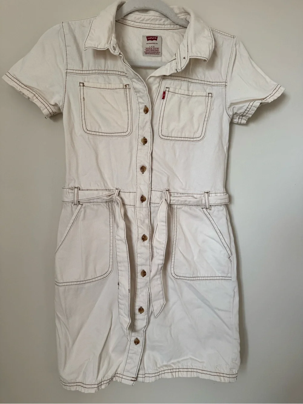 Levi's Off-White Button-Front Jean Dress